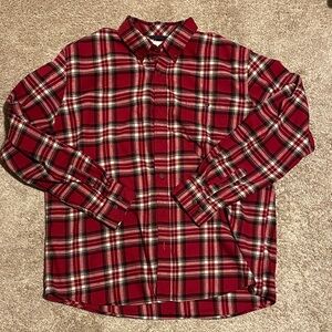 Weatherproof Red Plaid Button-Down Flannel Shirt